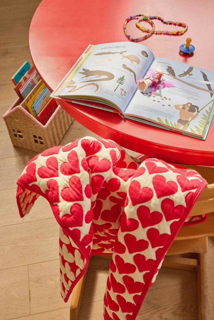 RICE KIDS Vatt�ppe 75x95 cm, R�d/Creme