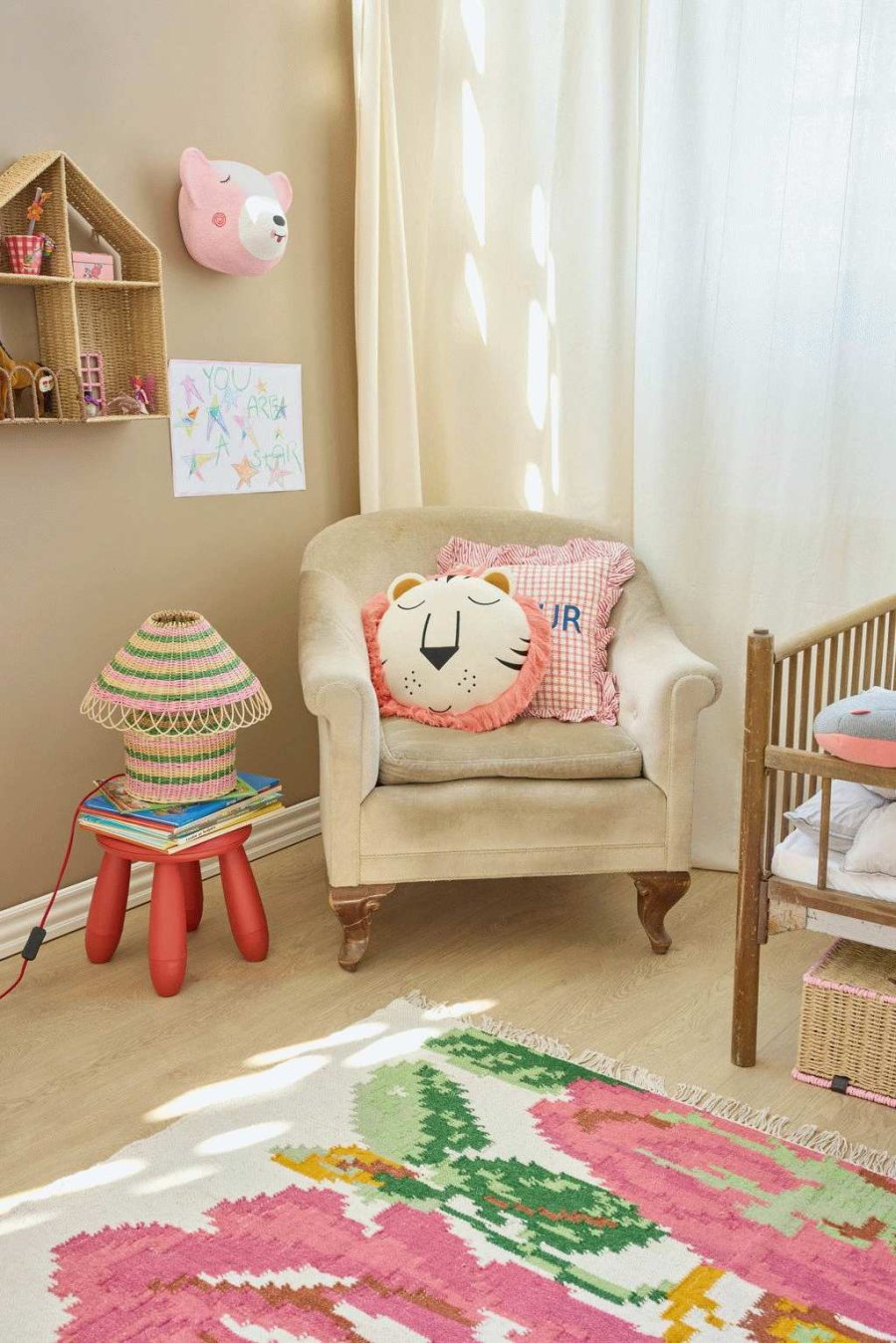 RICE KIDS Pude L�ve 40x40 cm, Pink