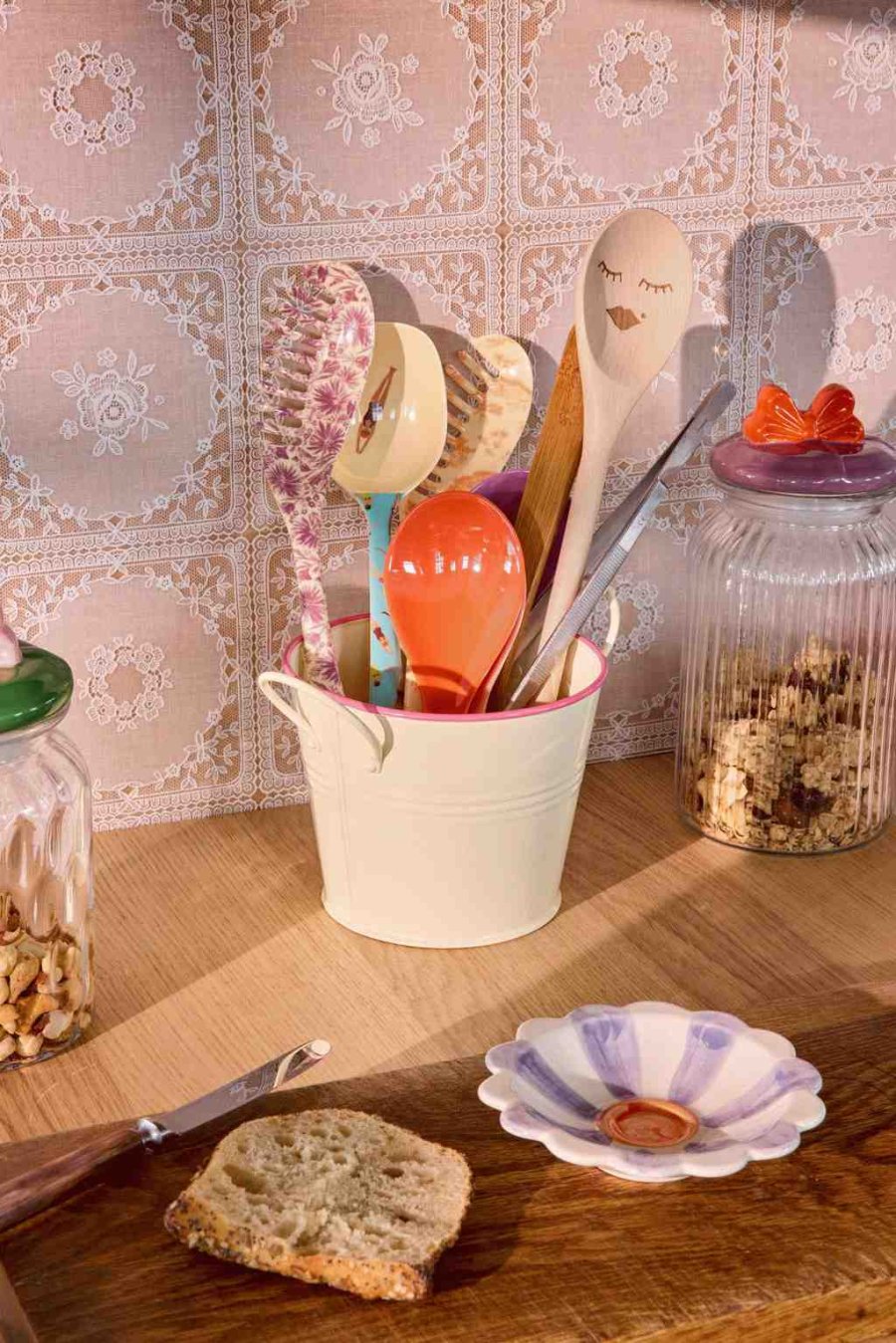 RICE Urtepotte H12 cm, Creme