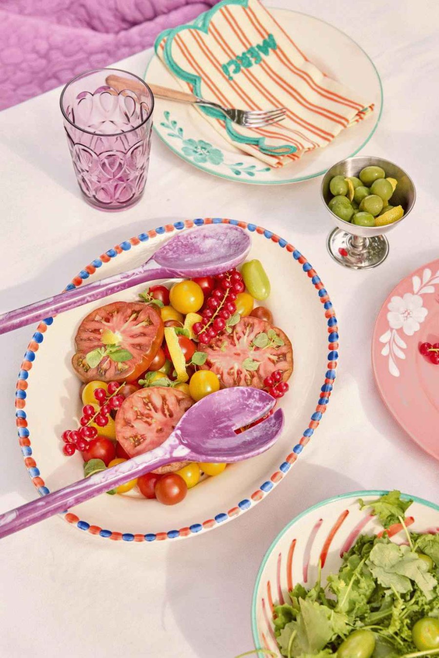 RICE Salatbesteck 27 cm, Lila