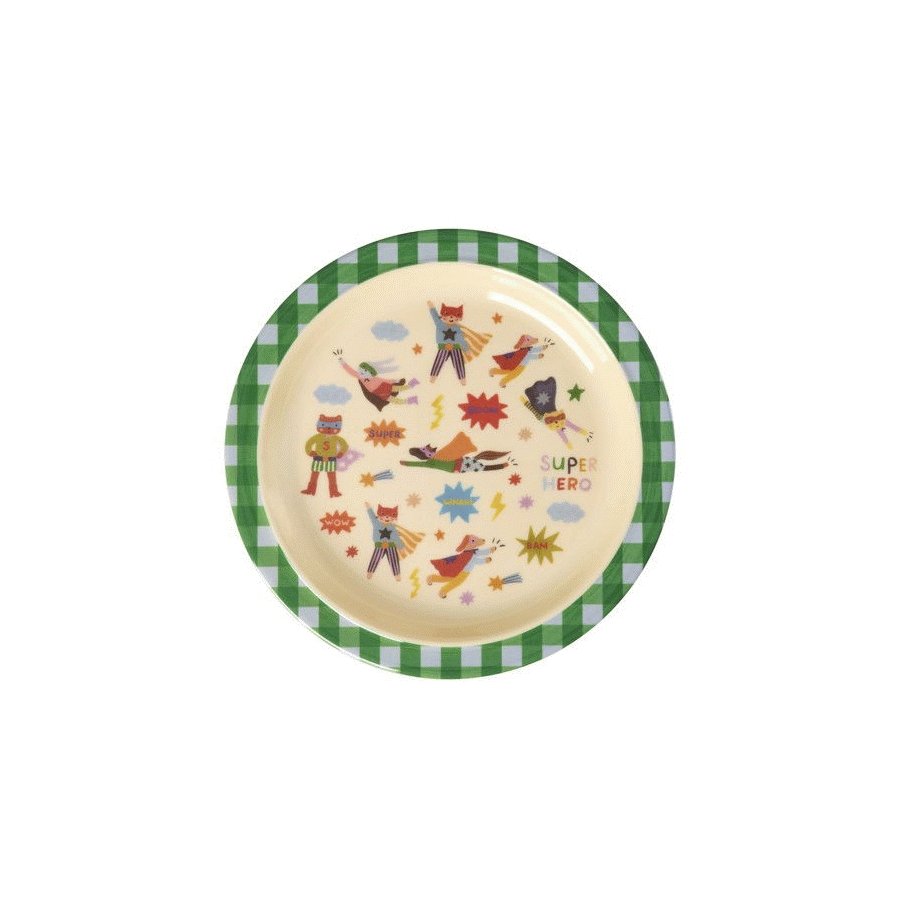 RICE KIDS Hero Tallerken 22 cm, Gr�n