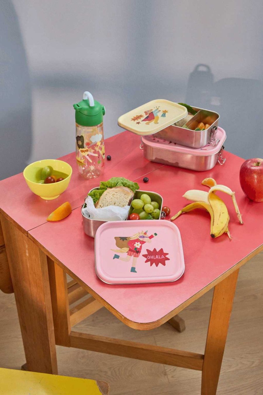 RICE KIDS Hero Madkasse 800 ml, Pink