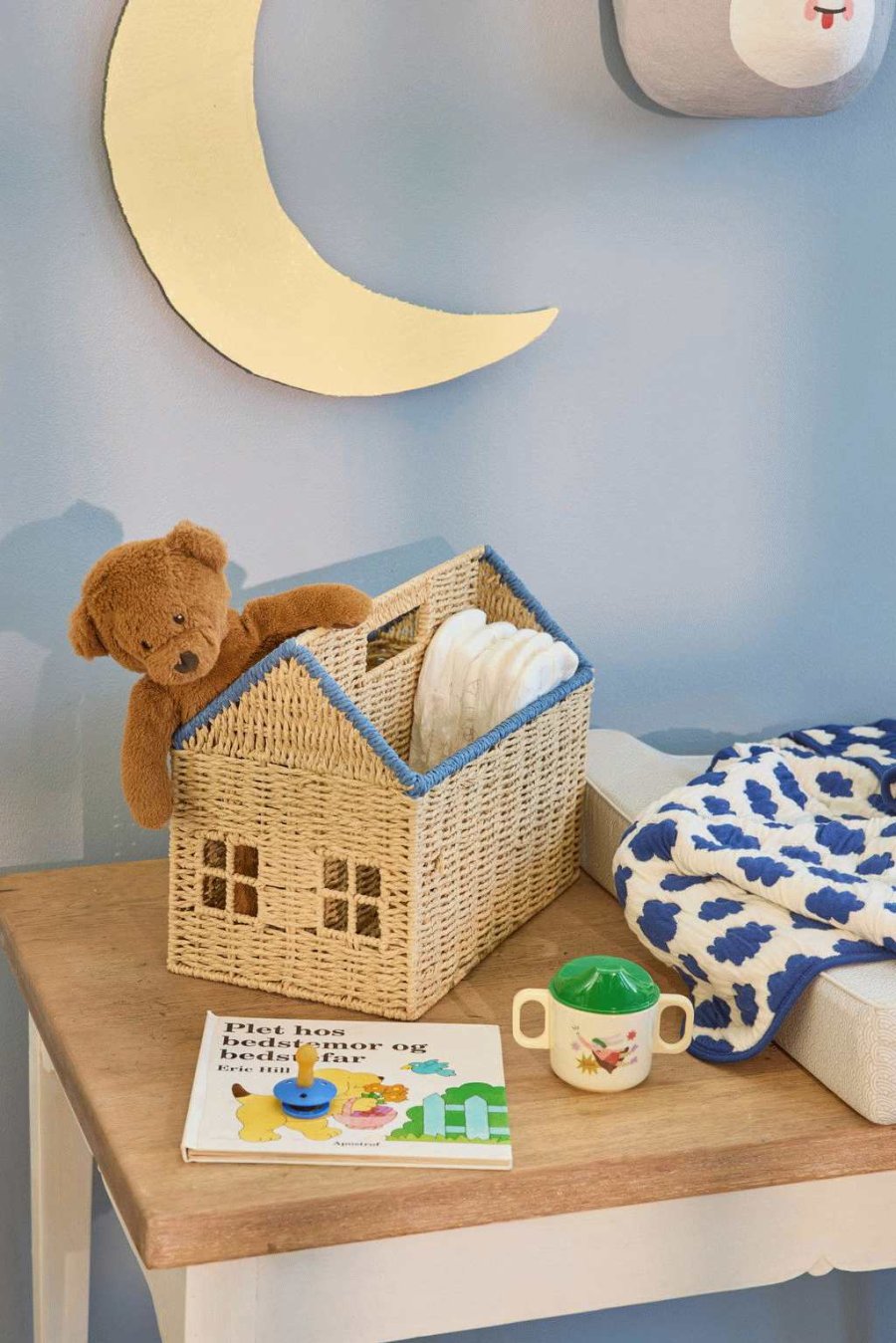 RICE KIDS Opbevaringskurv 21x35 cm, Bl�