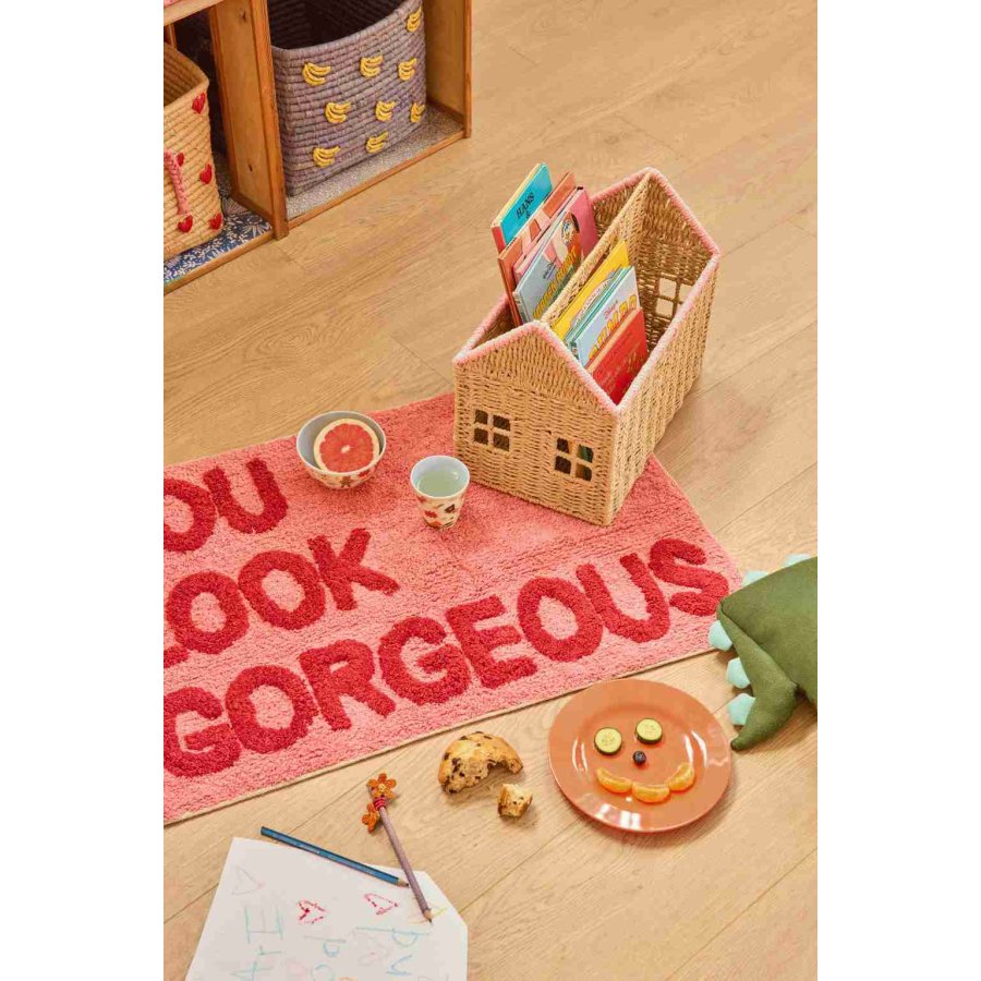 RICE KIDS Opbevaringskurv 21x35 cm, Pink