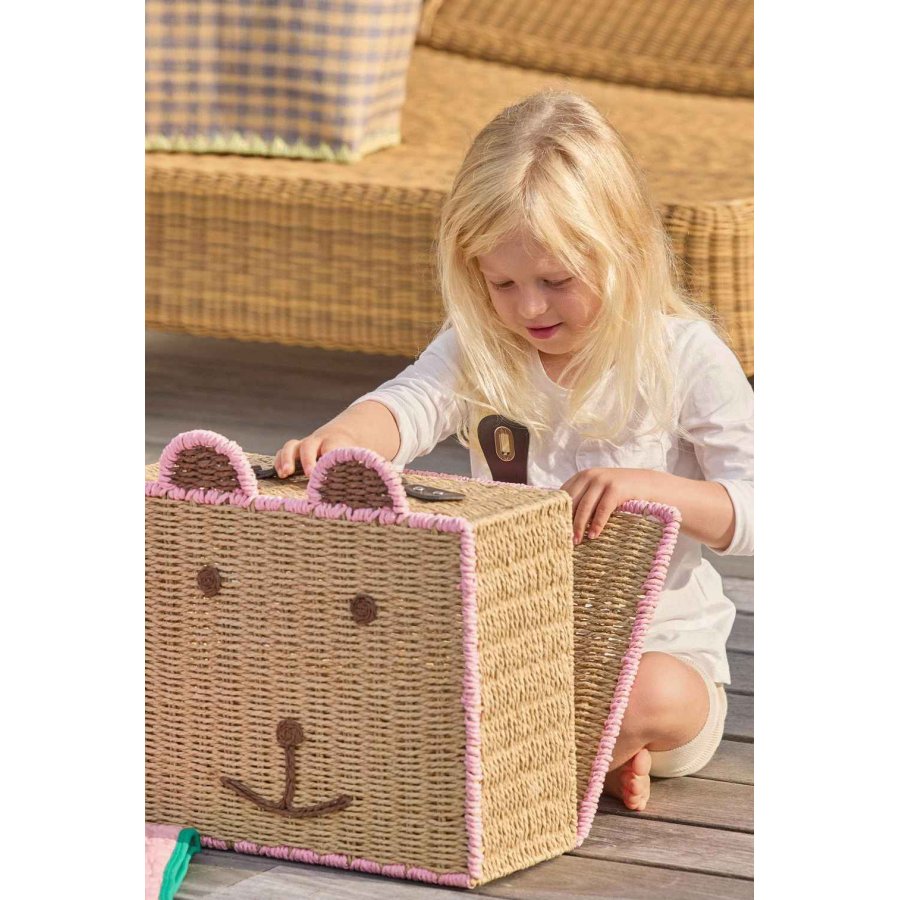 RICE KIDS Koffer B&auml;r 18x34 cm, Pink