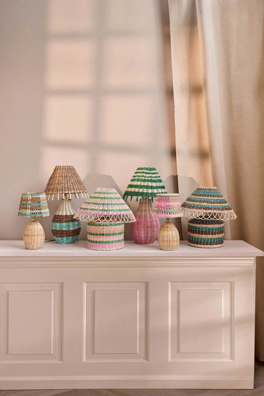 RICE Bordlampe H41 cm, Natur