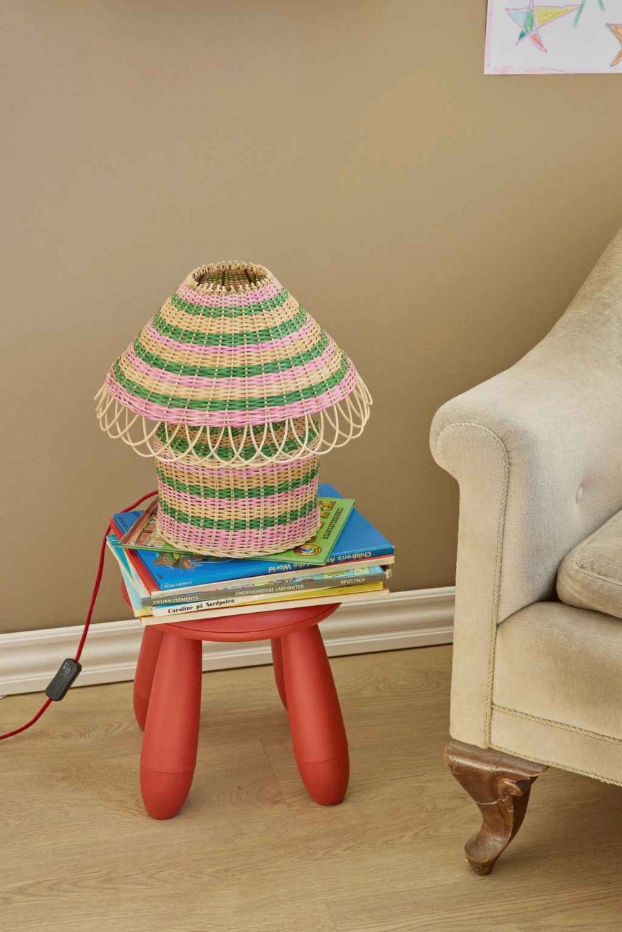 RICE Bordlampe H41 cm, Pink