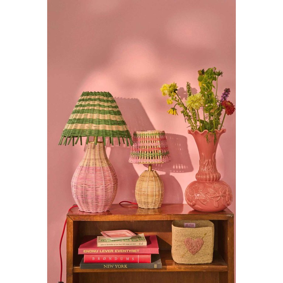 RICE Bordlampe H17,5 cm, Pink