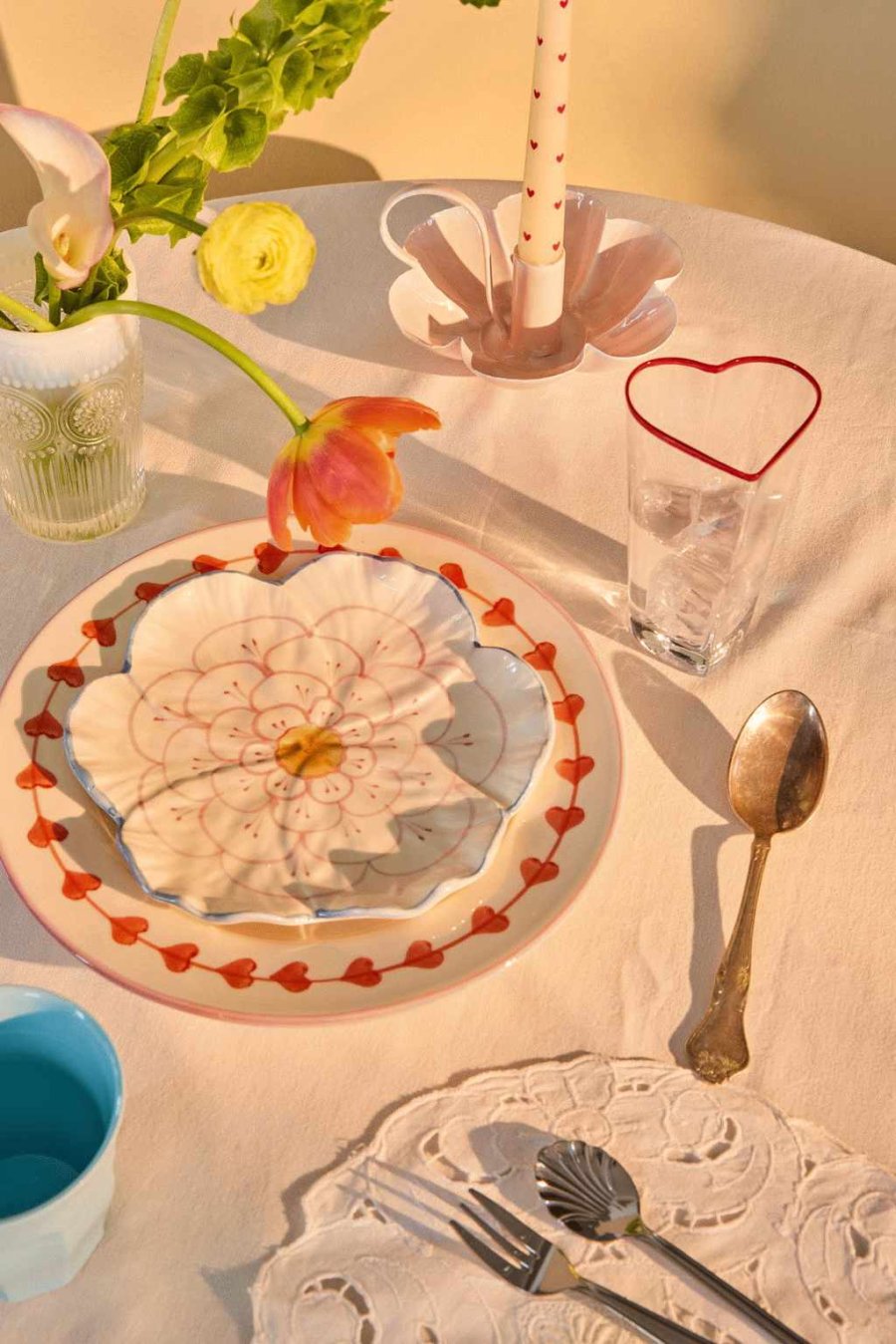 RICE Glas Herz 25 cl, Rot