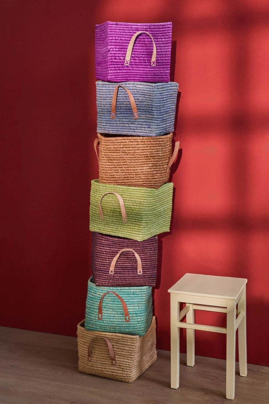 RICE Korb H25 cm, Schokoladenbraun