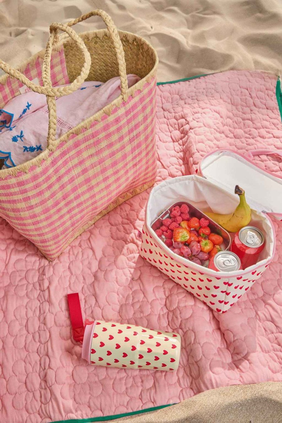 RICE KIDS K&uuml;hltasche 23x18 cm, Rot/Creme