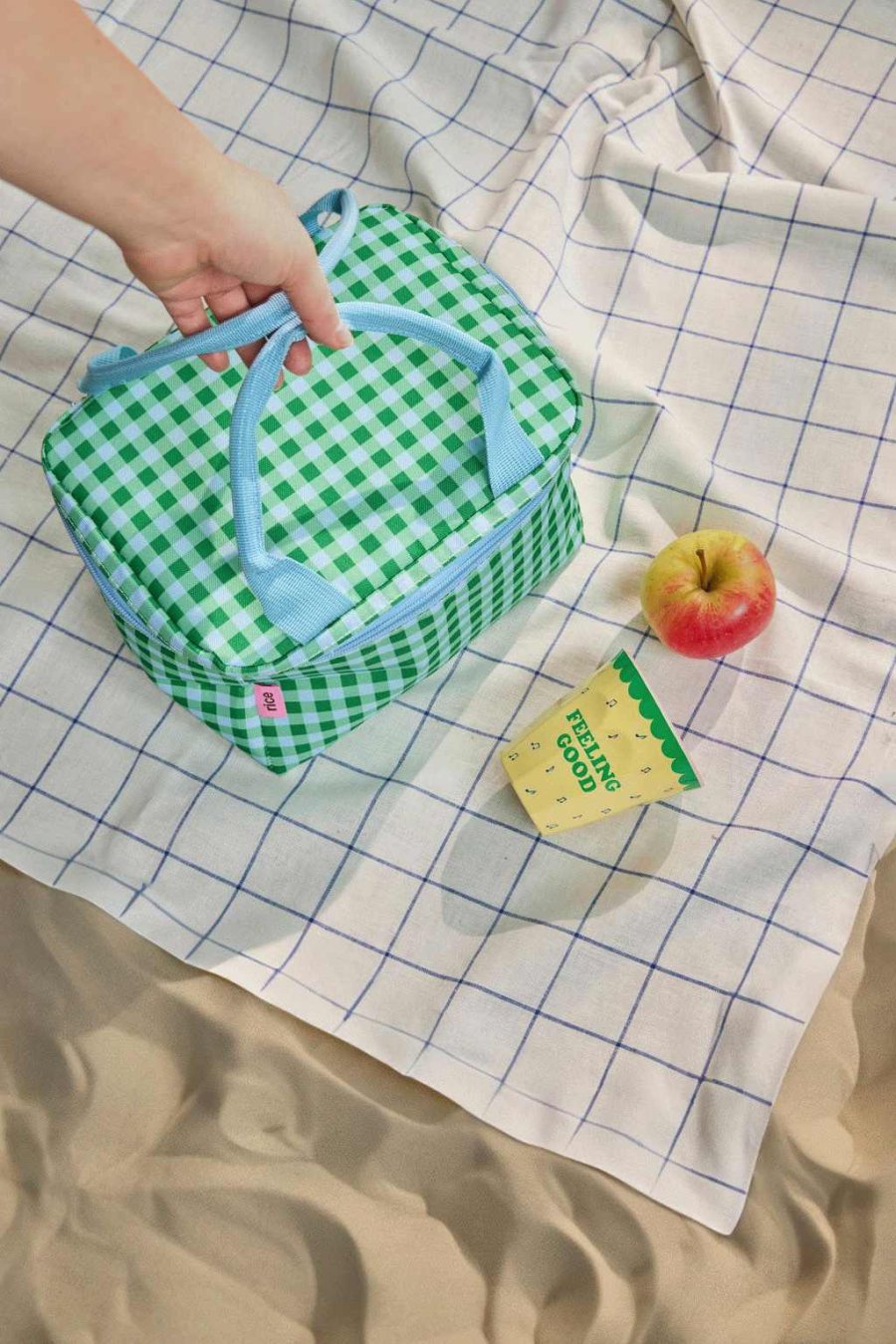 RICE KIDS K&uuml;hltasche 23x18 cm, Blau/Gr&uuml;n