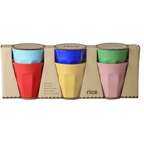 RICE Solid Colors Tasse 6er Set 25 cl, Mehrfarbig