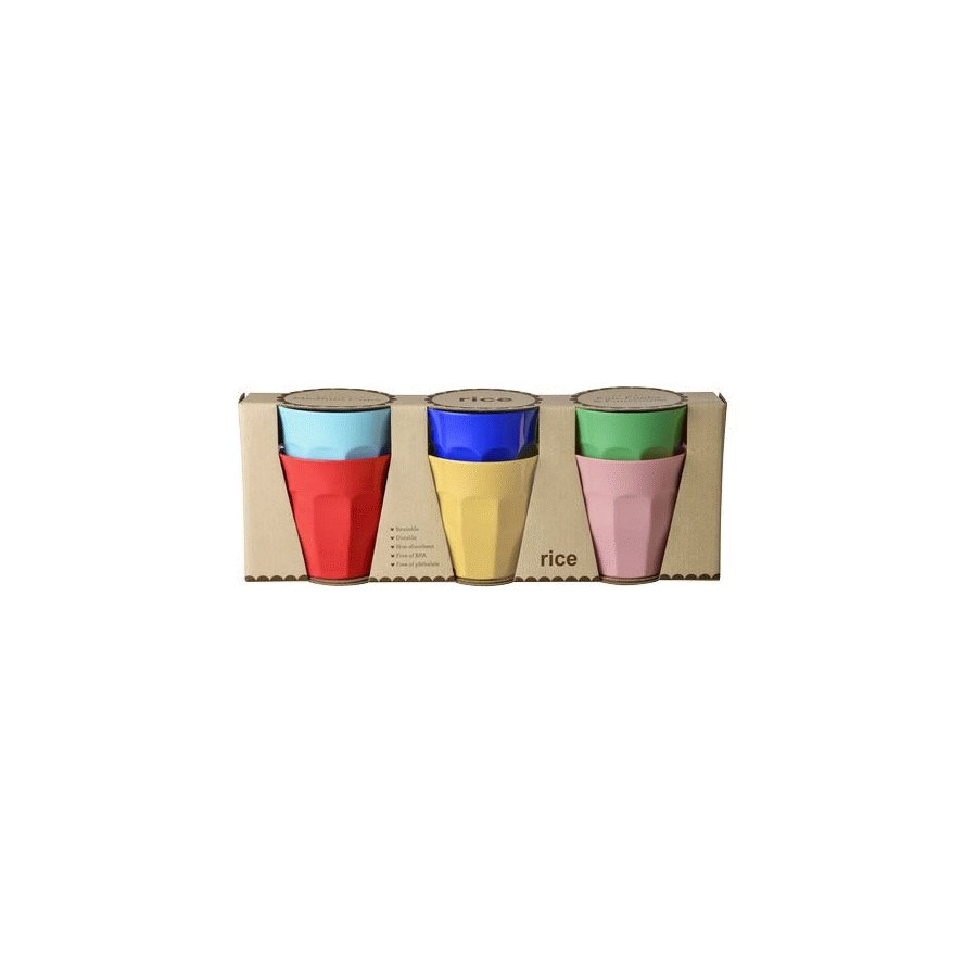 RICE Solid Colors Tasse 6er Set 25 cl, Mehrfarbig