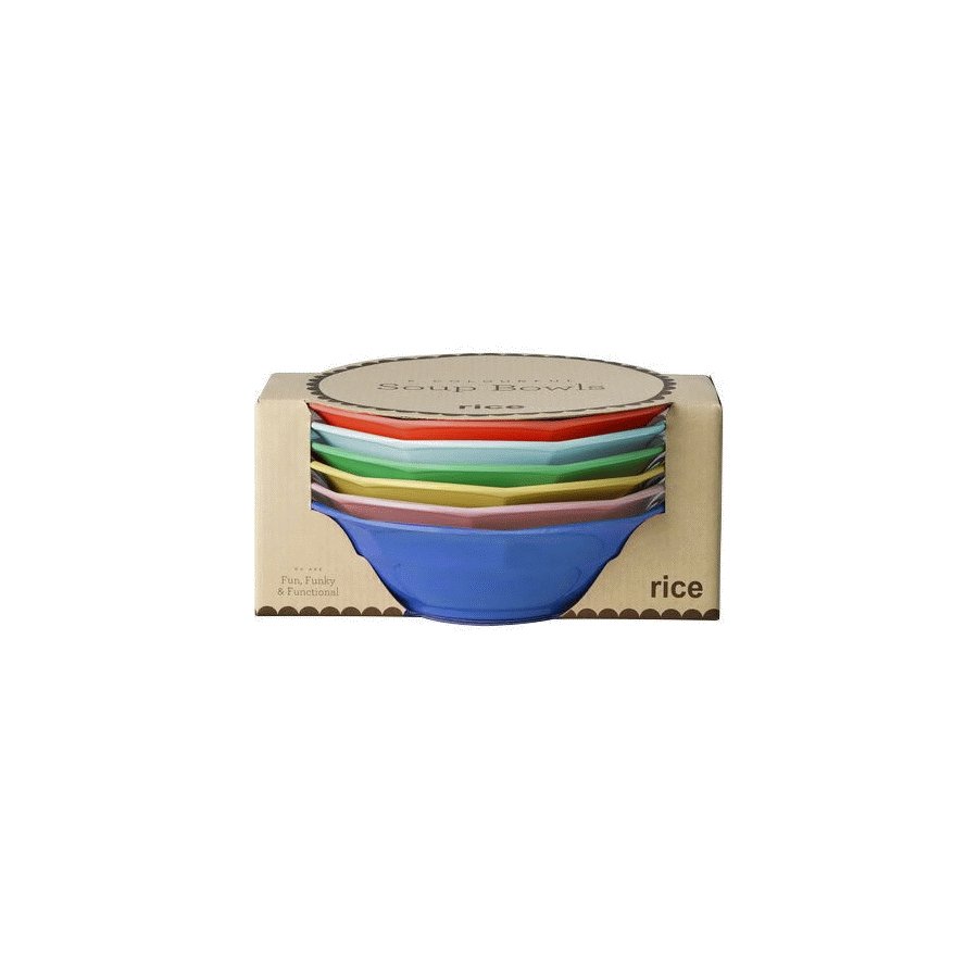 RICE Solid Colors Schale 6er Set �18,5 cm, Mehrfarbig