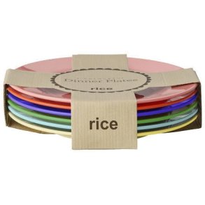 RICE Solid Colors Teller 6er Set 25 cm, Mehrfarbig