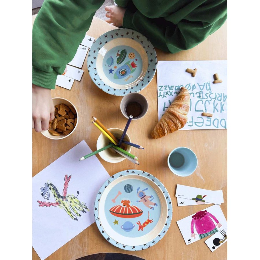 RICE KIDS Teller 22 cm, Dogs In Space