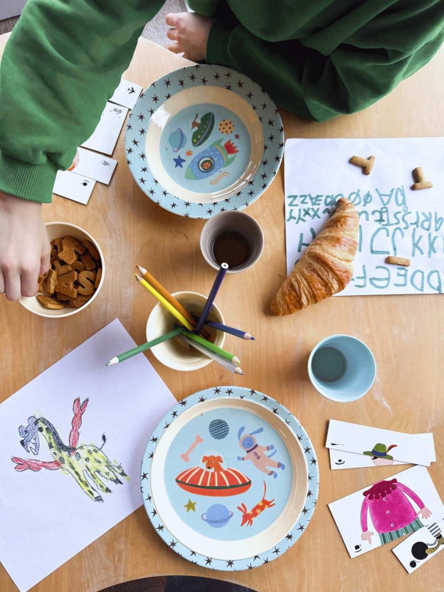 RICE KIDS Teller 22 cm, Dogs In Space