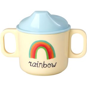 RICE KIDS Schnabeltasse Rainbow 25 cl, Abc/Blau