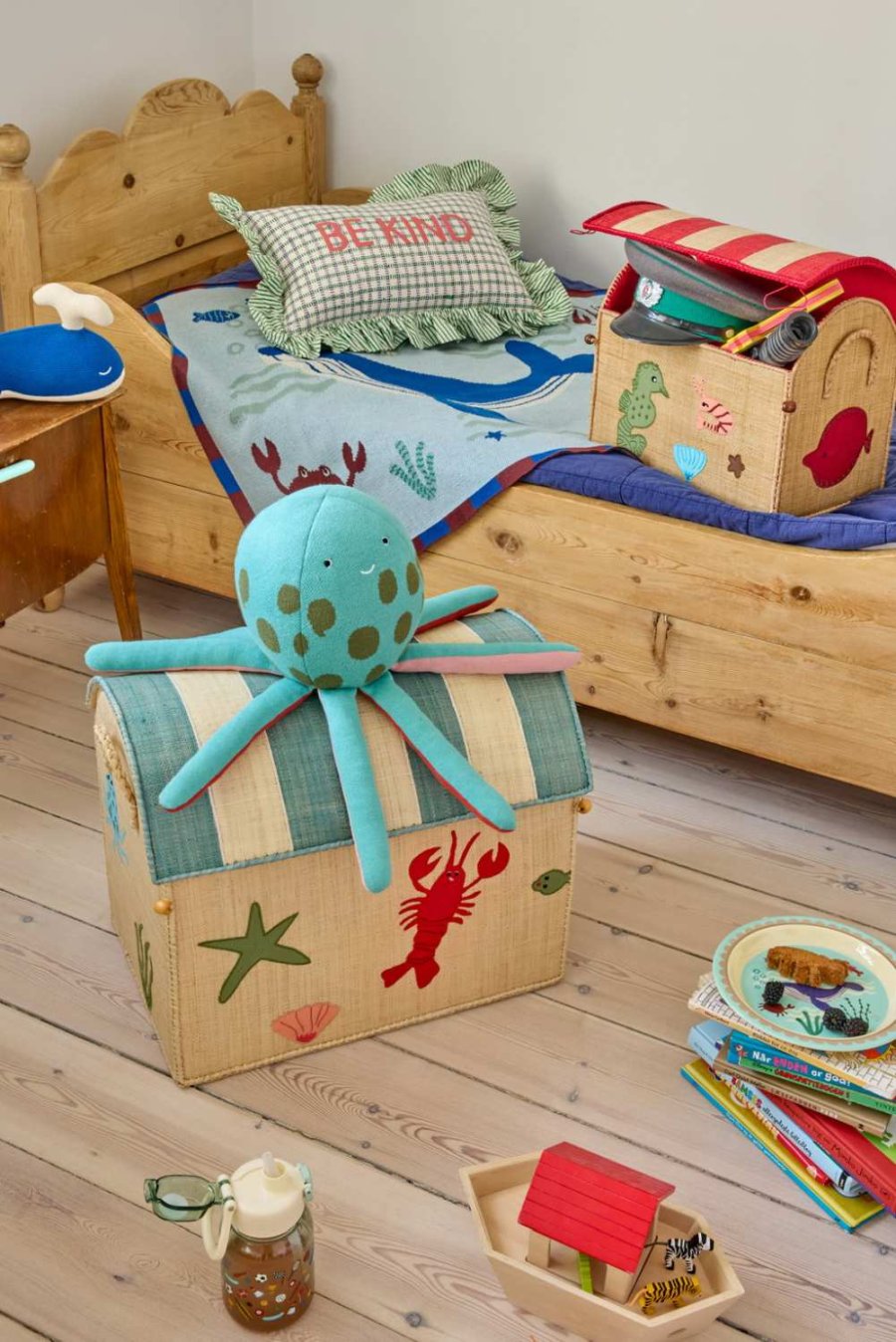 RICE KIDS Design Babyt�ppe 75x95 cm, Ocean/Bl�
