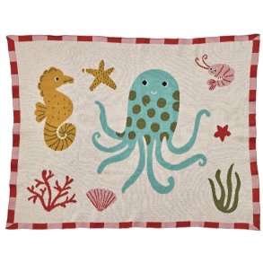 RICE KIDS Design Babyt�ppe 75x95 cm, Ocean/Koral