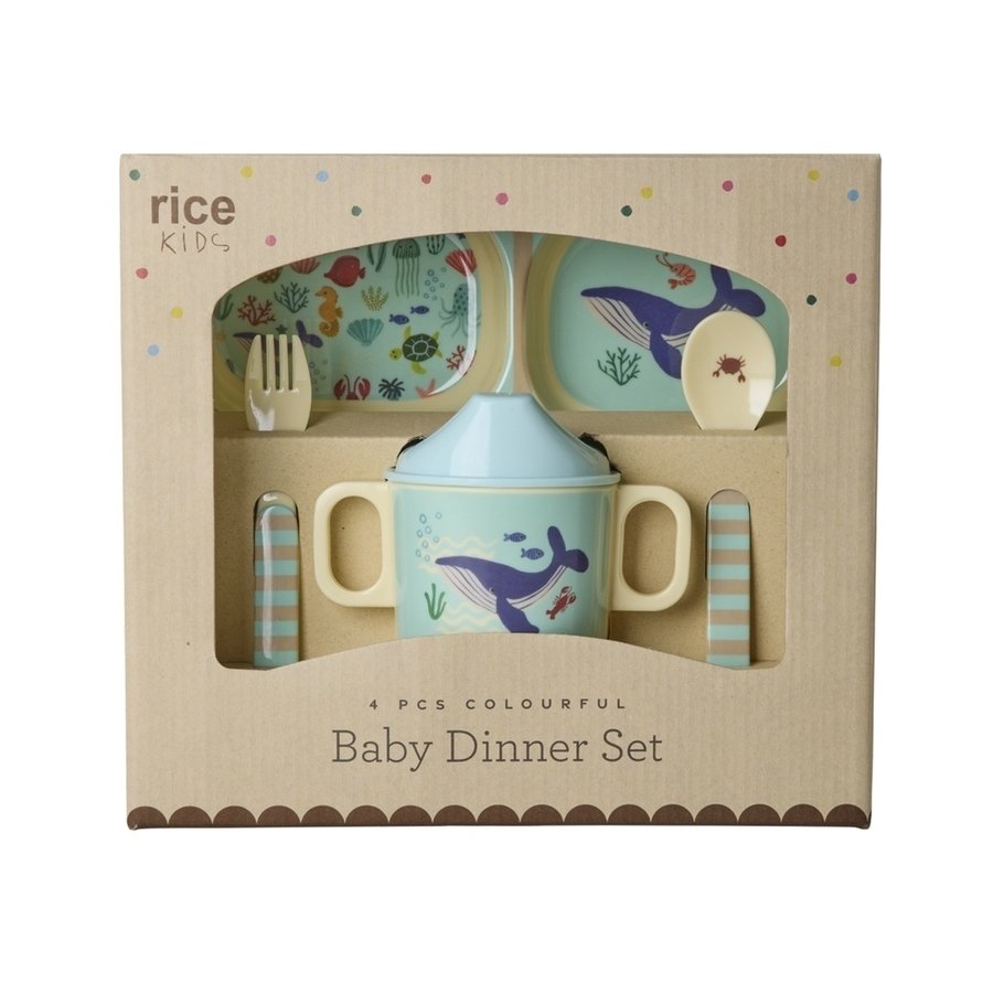 RICE KIDS Ocean Kinderset 4-teilig, Blau