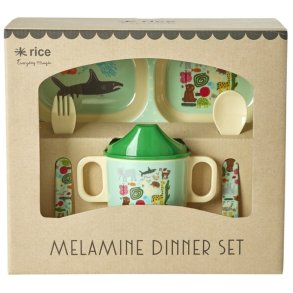 RICE KIDS Kinderset 4-teilig, Wildlife Mint