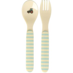 RICE KIDS Bestekset 2-delig, Abc/Blauw