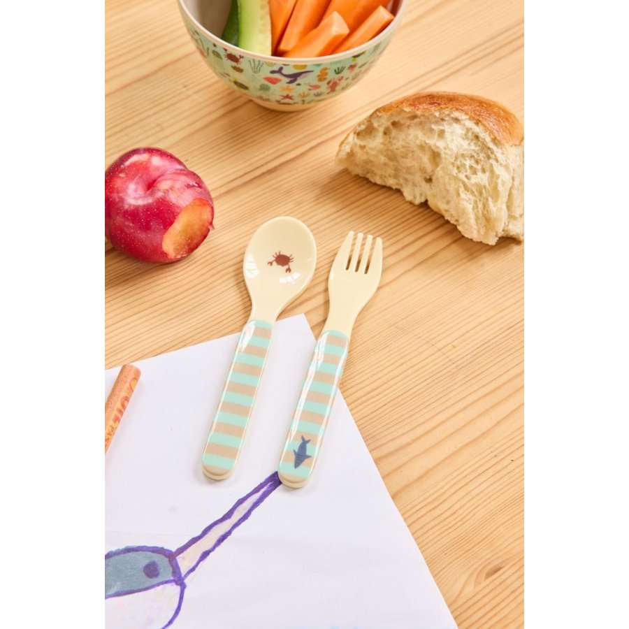 RICE KIDS Ocean Kinderbesteck 2-teilig, Blau