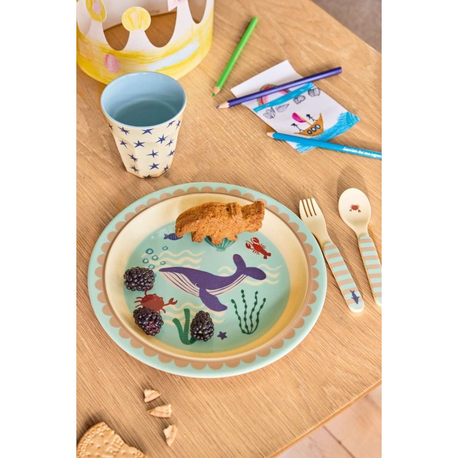 RICE KIDS Ocean Kinderbesteck 2-teilig, Blau
