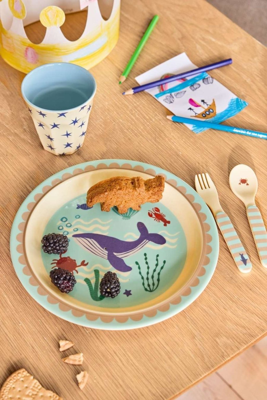RICE KIDS Ocean Kinderbesteck 2-teilig, Blau