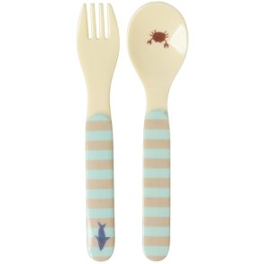 RICE KIDS Ocean Kinderbesteck 2-teilig, Blau