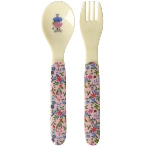 RICE KIDS Nathalie Lt Kinderbesteck 2er Set, Rosa