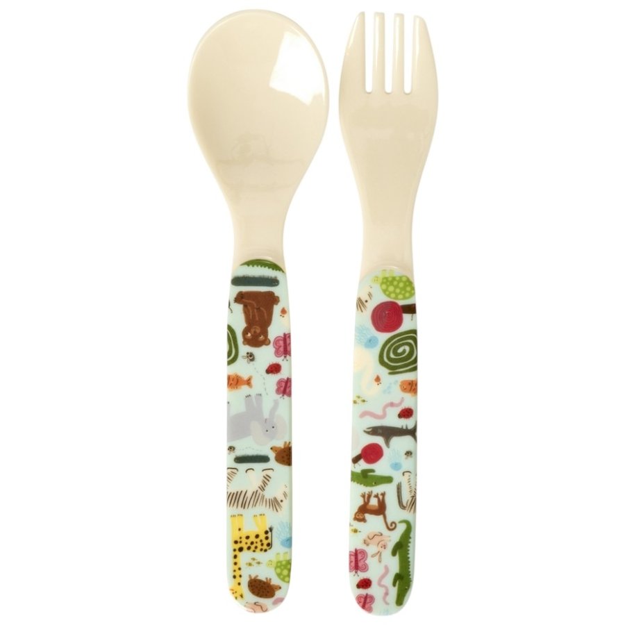 RICE B�rnebestik 2 Dele, Wildlife Mint