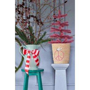 RICE Kurv H28 cm, Pink Peace