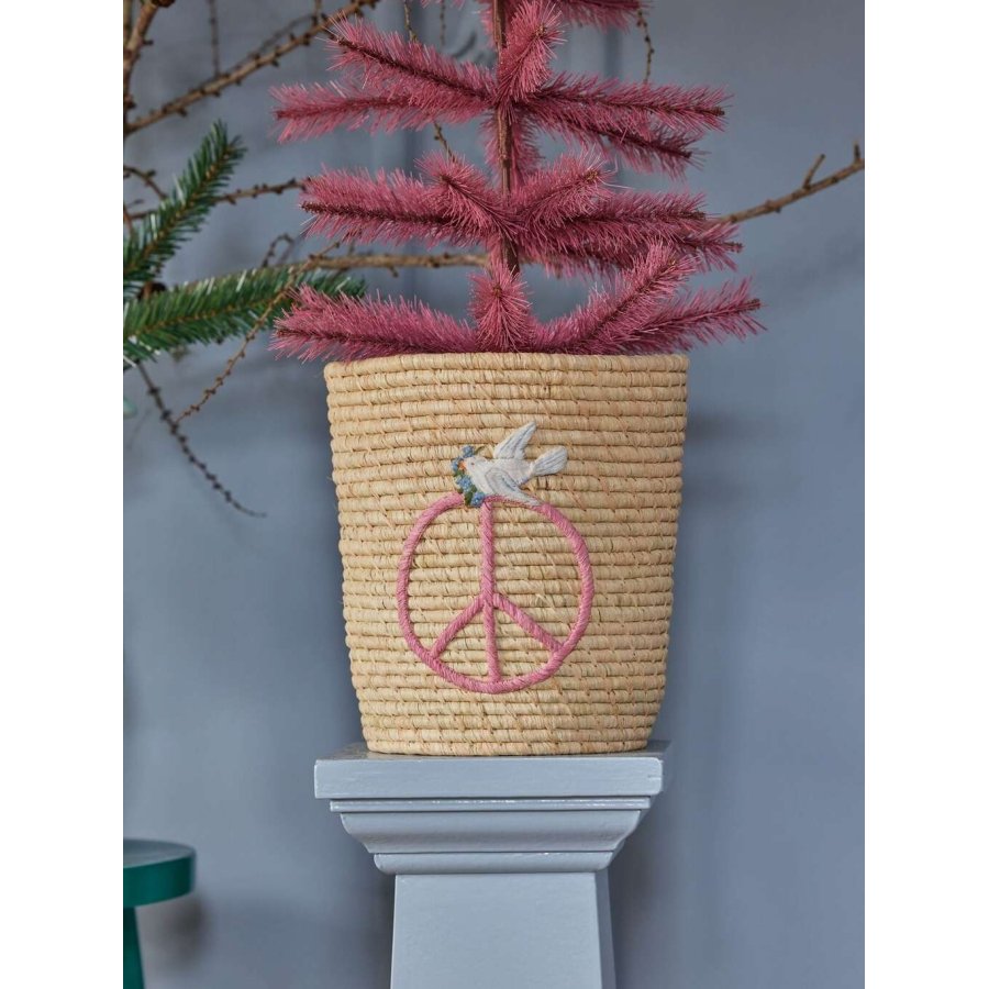 RICE Korb H28 cm, Pink Peace