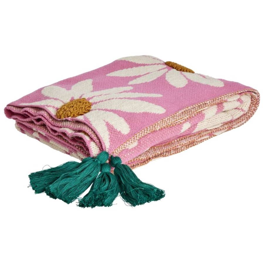 RICE Decke 150x125 cm, Pink