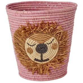 RICE KIDS Korb H30 cm, Rosa Lwe