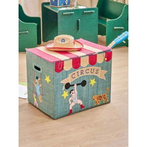 RICE Opbevaringskasse 47x28 cm, Cirkus/Blå
