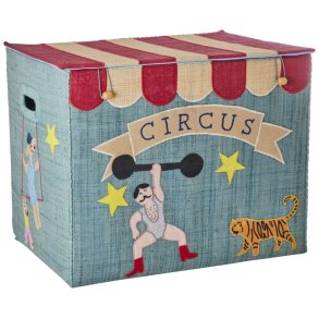 RICE Opbevaringskasse 47x28 cm, Cirkus/Blå