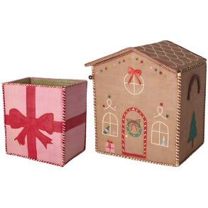 RICE Raffia Korb 2er Set, Gingerbread