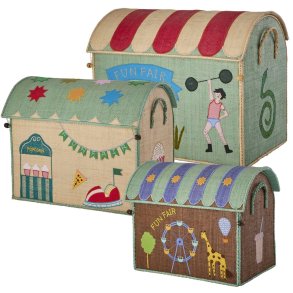 RICE KIDS Fun Fair Aufbewahrungsbox 3er Set, Blau