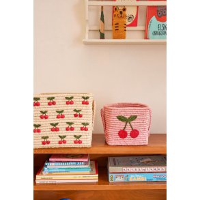 RICE Kurv H20 cm, Pink Cherry