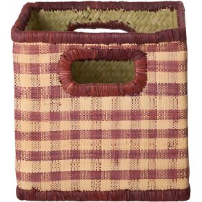 RICE Kurv 20x20 cm, Brown Checks