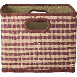 RICE Kurv 30x25 cm, Brown Checks