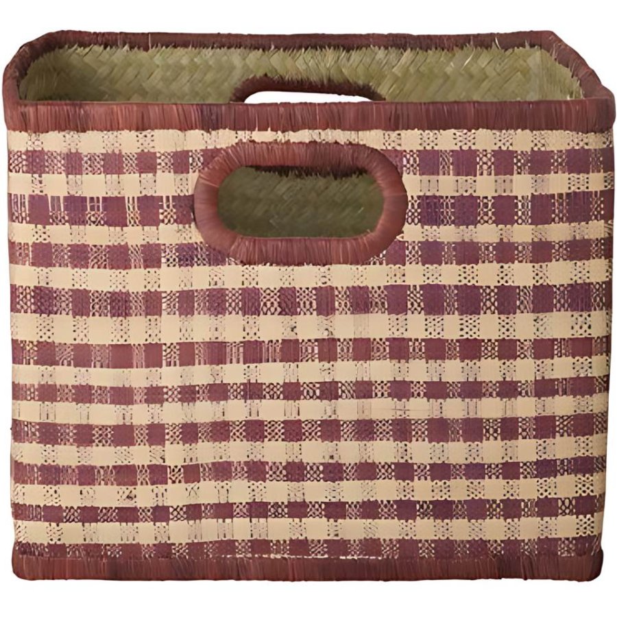 RICE Kurv 30x25 cm, Brown Checks