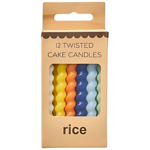 RICE Twisted Kagelys 12 stk. 10 cm, Blueish/Mix