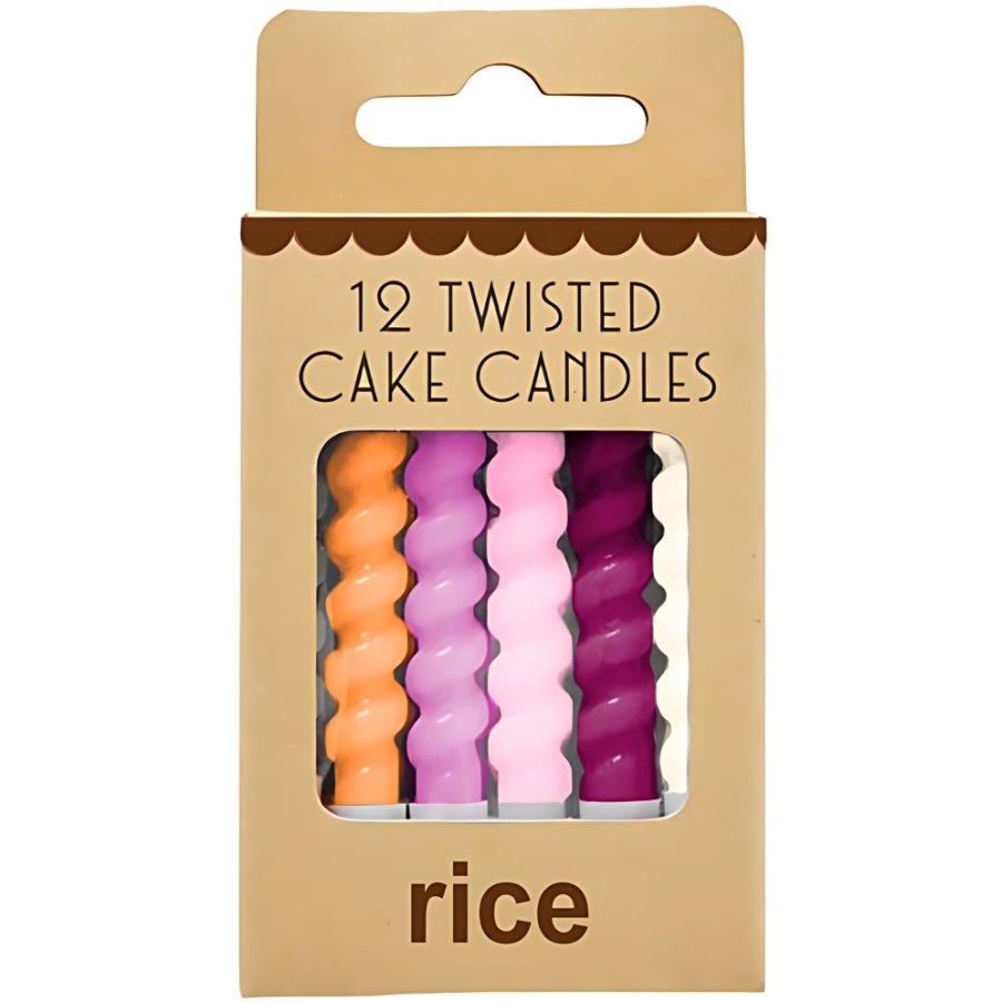 RICE Twisted Kagelys 12 stk. 10 cm, Pinkish
