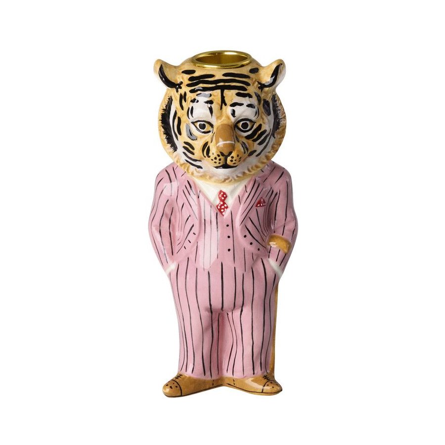 RICE Nathalie Lété Kerzenhalter H15 cm, Pink Tiger