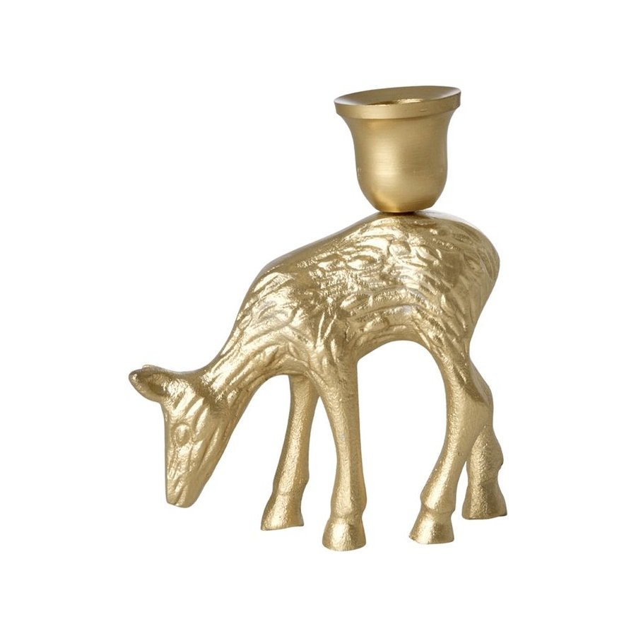 RICE Kerzenhalter H14 cm, Gold